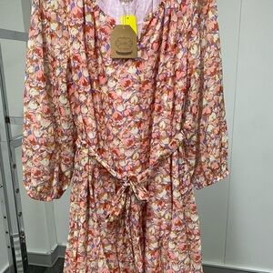 Kori Vibrant Floral Dress in Pink and Orange